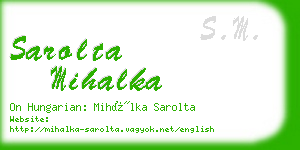 sarolta mihalka business card